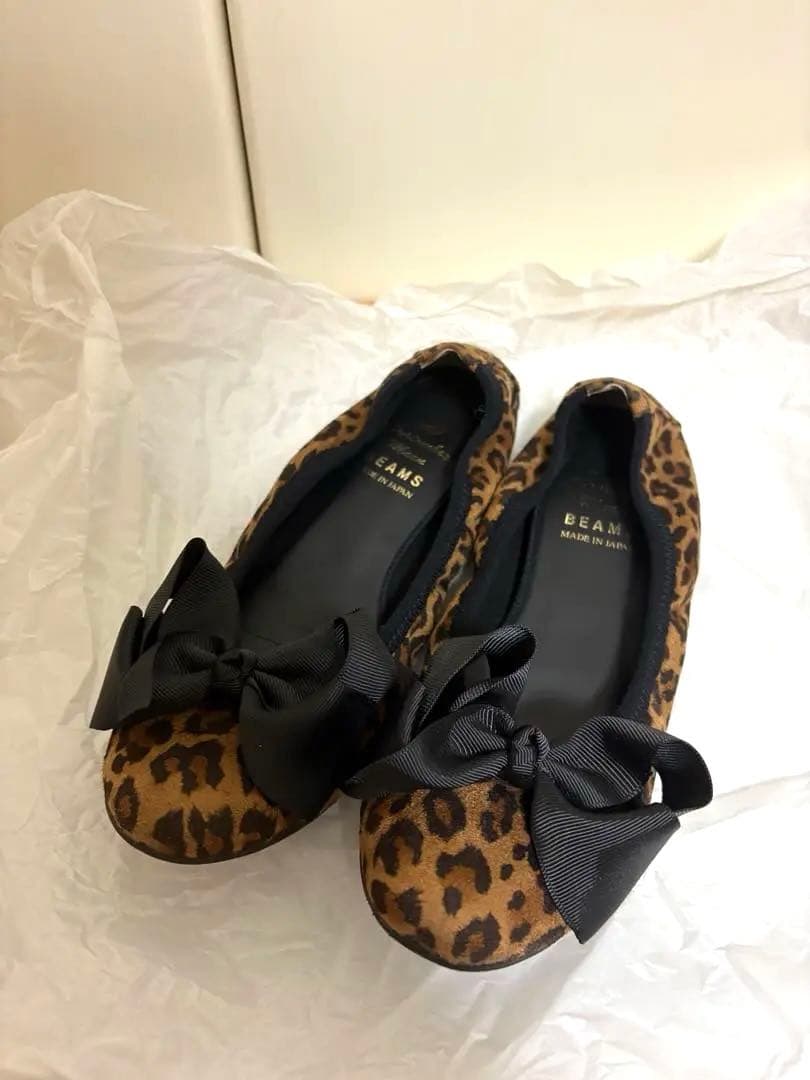 SEPTEMBER MOON / リボン バレエシューズ レオパード