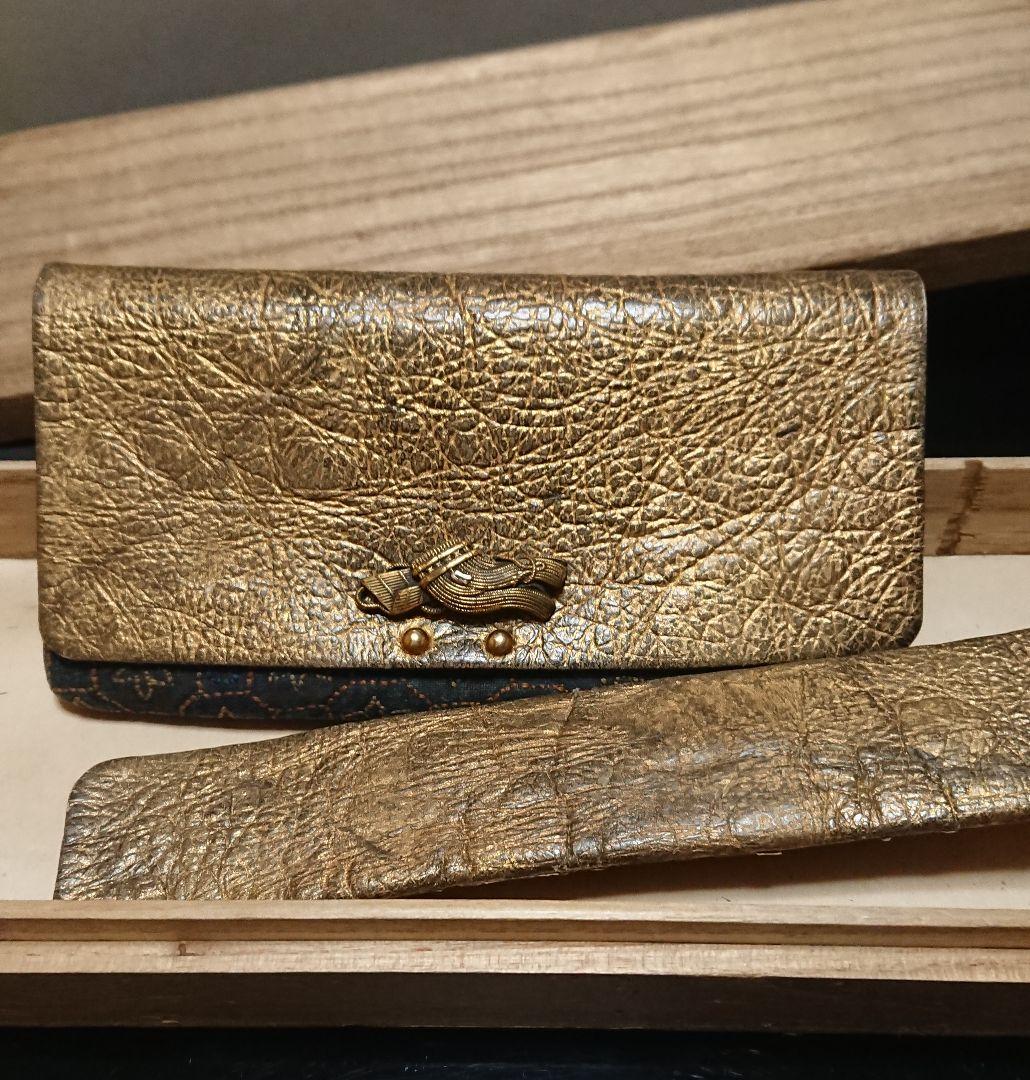 逸品 江戸後期 金唐革 煙草入れ 叺 掲げ物 工芸品 煙管入れ