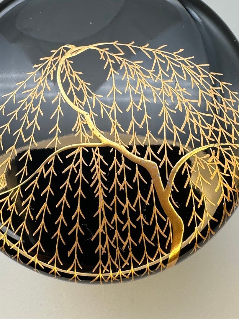 茶道具　棗　中村宗悦　柳竹に鶯