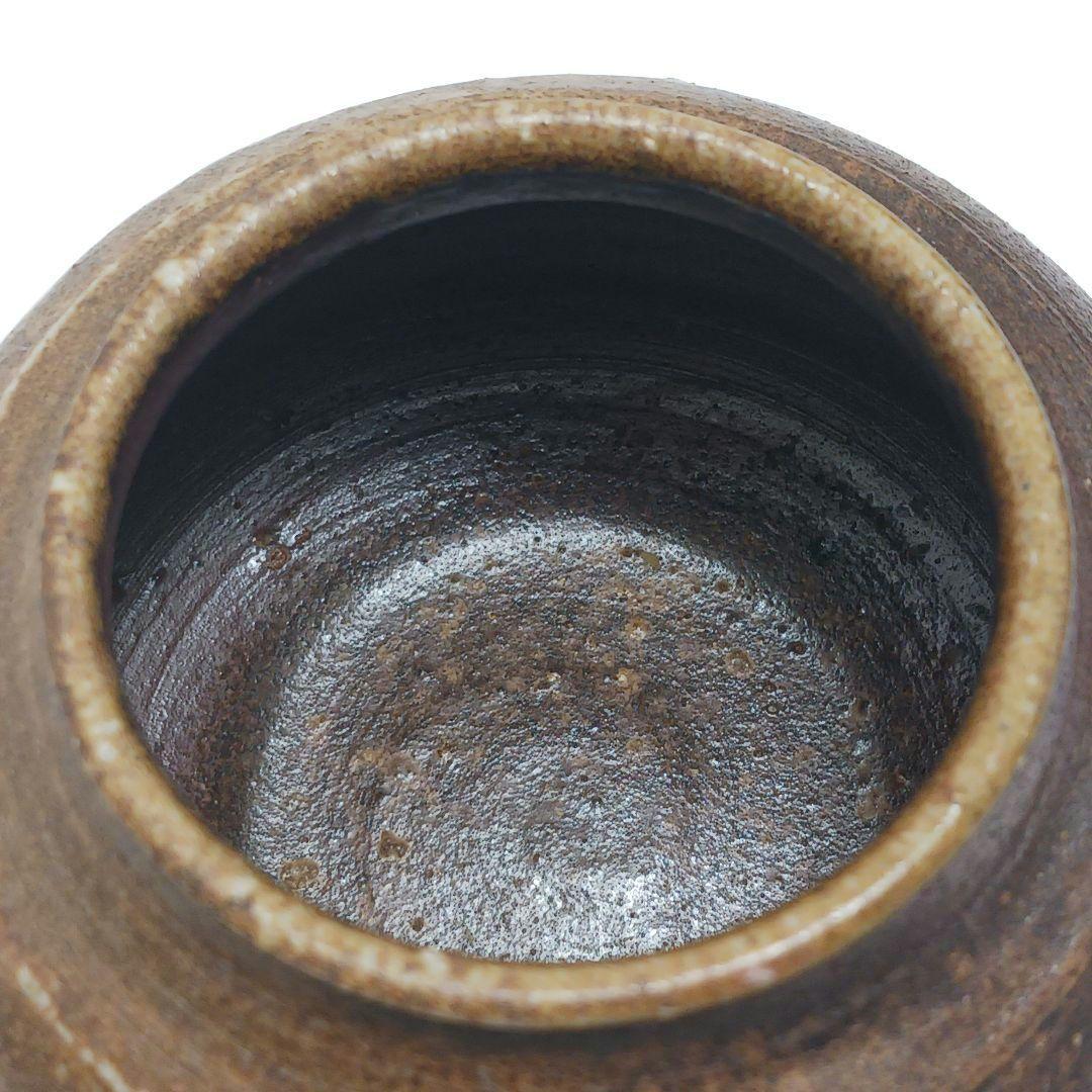 Y3339-5 備前焼 高原敏 茶入 共箱 古代名物裂仕覆付　#13