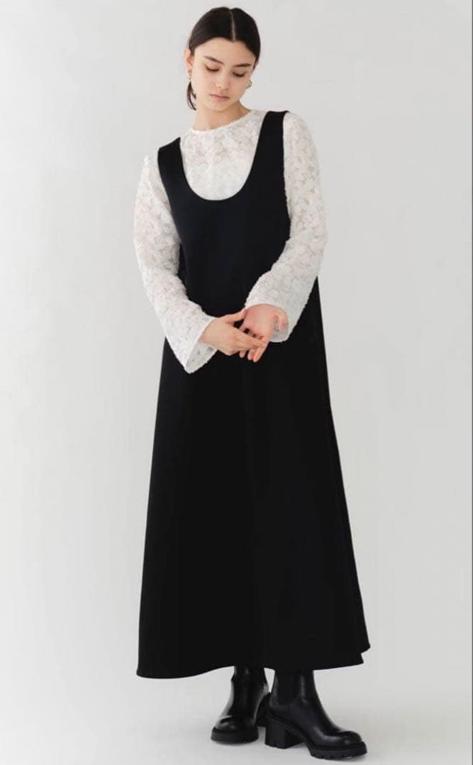 ヨリ　shirocon レースジャガードブラウス　36サイズ　yori
