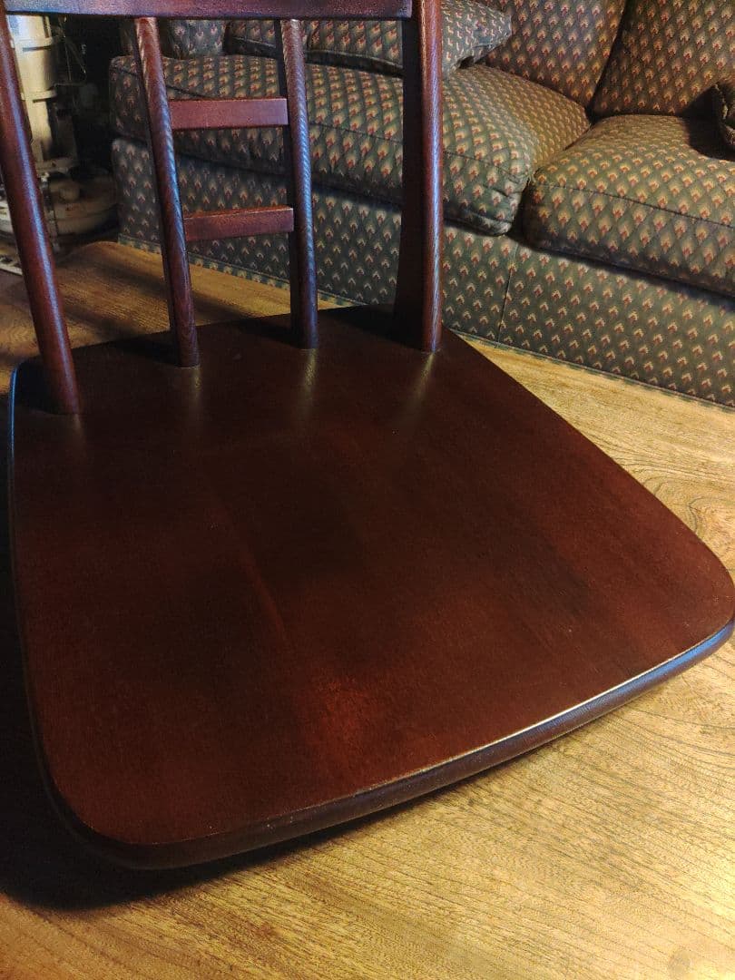 美品　座椅子　回転式　タモ材　無垢　風雅　和室　重厚　レトロ　アンティーク