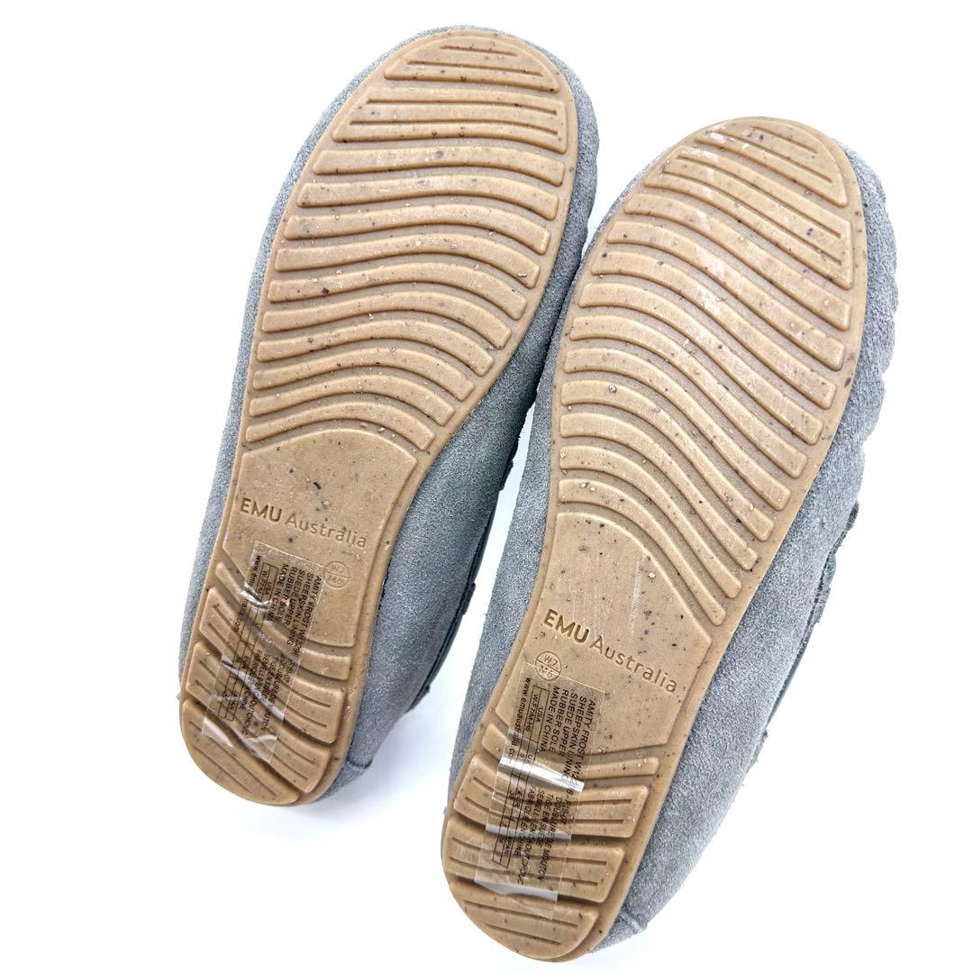未使用タグ付✨EMU Australia モカシン スエード ボア 灰 24cm