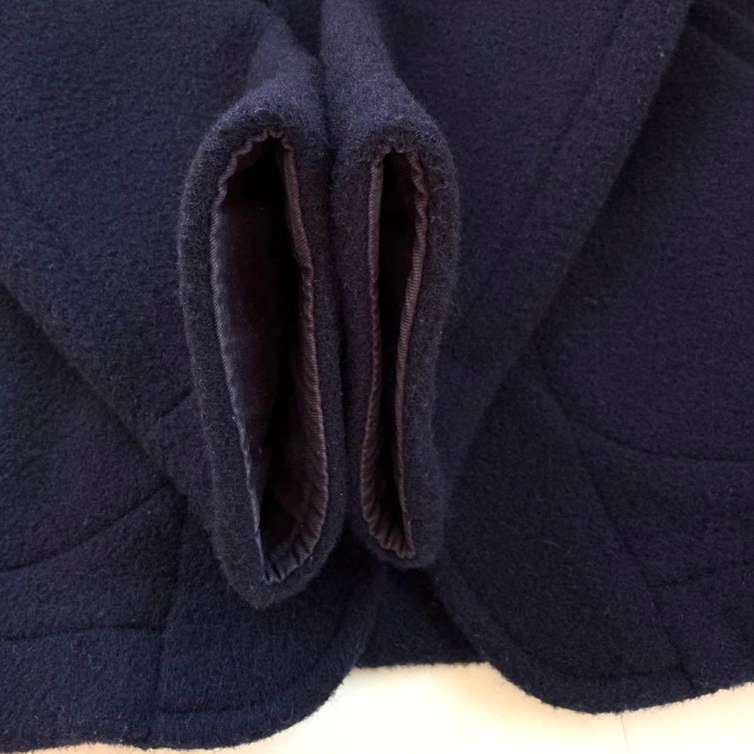 【美品】40★ダントン ウールモッサ コート ジャケット くるみボタン 紺