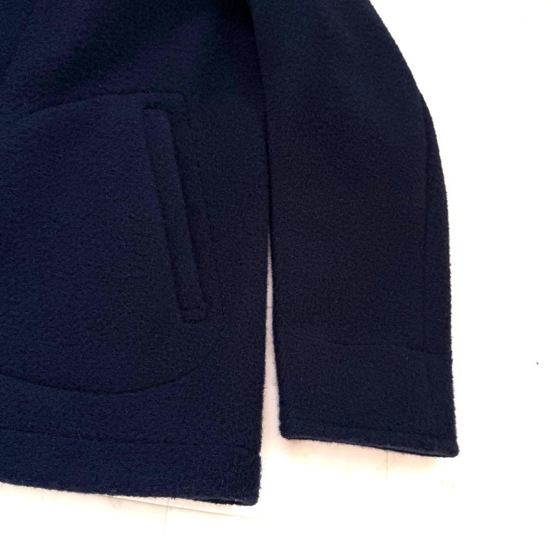 【美品】40★ダントン ウールモッサ コート ジャケット くるみボタン 紺