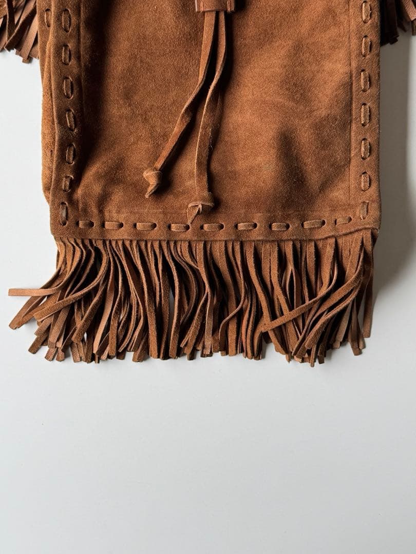 [状態良好]PRADA スエード　フリンジ　ショルダーバッグ　ヴィンテージ