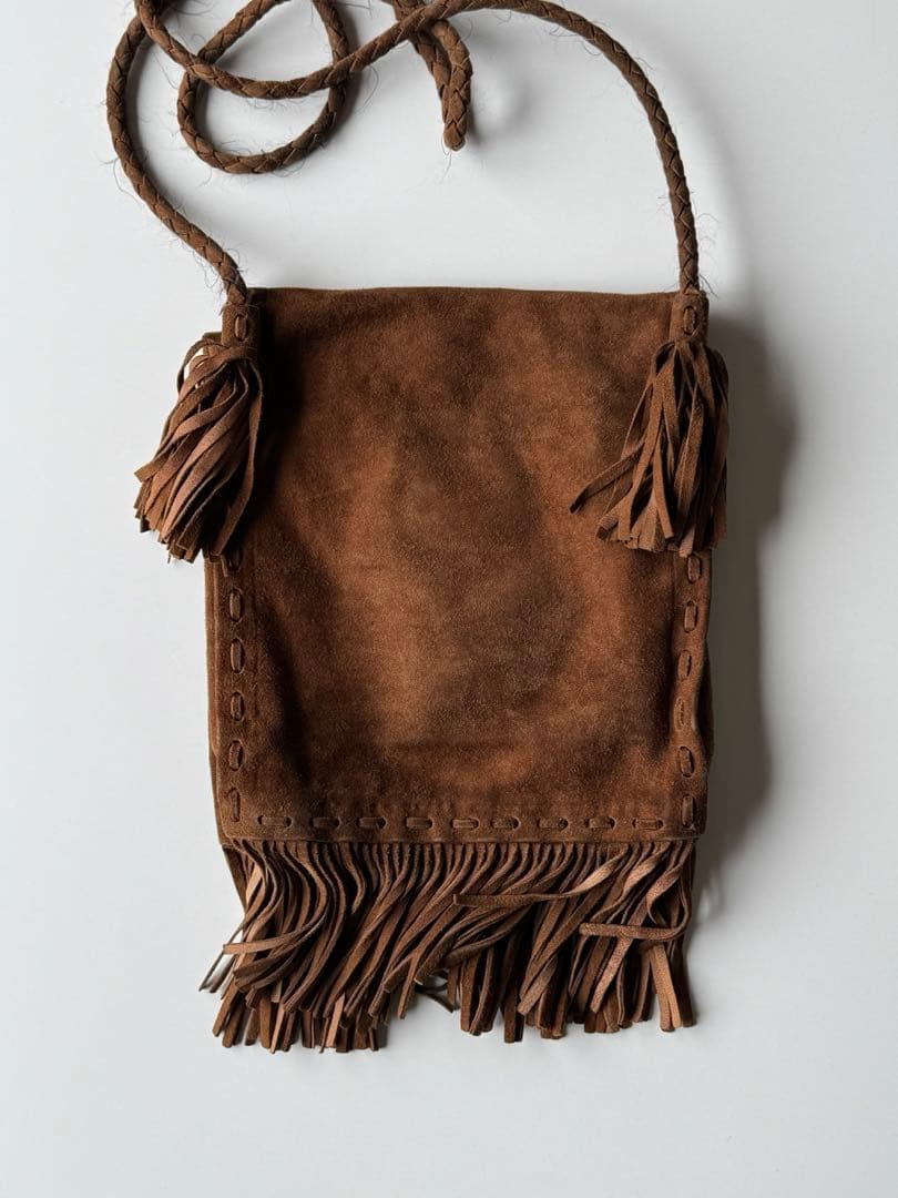 [状態良好]PRADA スエード　フリンジ　ショルダーバッグ　ヴィンテージ