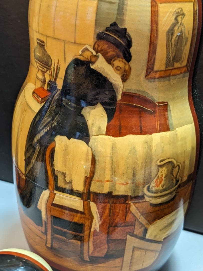 マトリョーシカ　人形　トルストイ　アンナ　カレーニナ　手描き　ロシア　1998