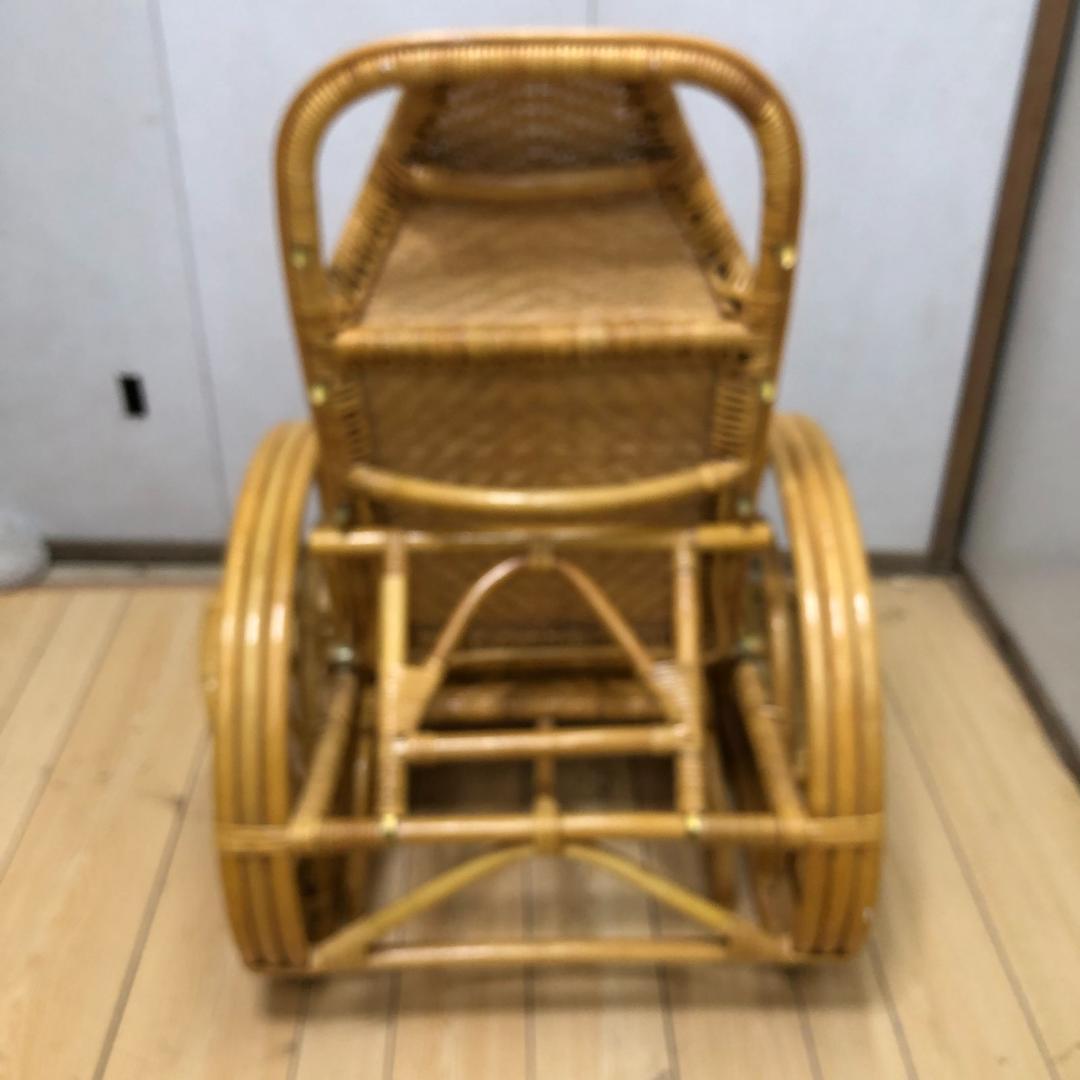 昭和レトロ ラタンリクライニングチェア オットマン付き 250717
