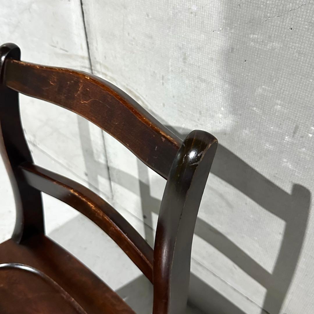 ✦80年代✦北海道民芸家具 板座チェア 無垢材 ダイニングチェア 昭和家具 民芸