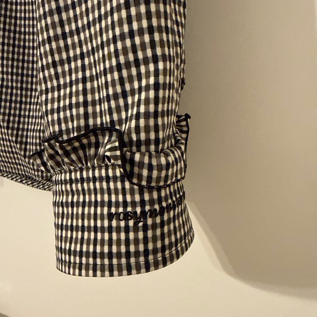 rosymonster メローフリルチェックシャツ ブラウン