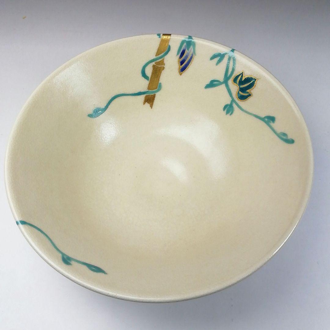 Ｔ１４３　茶碗　『仁清写　朝顔』『平茶碗』『平安　陽山造』　共箱　抹茶碗　茶道具
