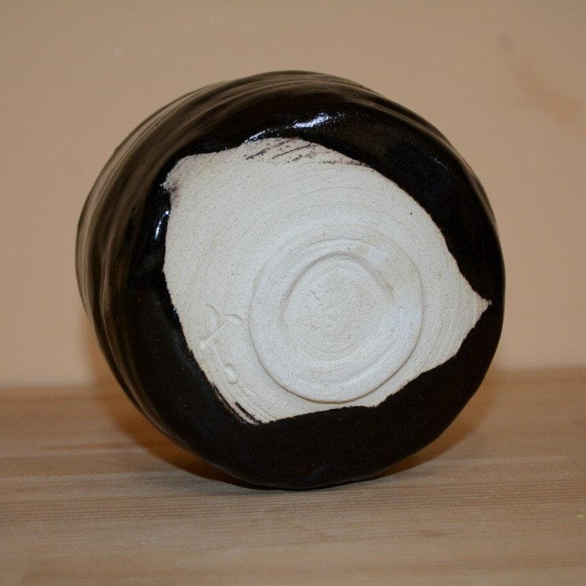 瀬戸黒茶碗　美濃焼　新品　土岐市無形文化財保持者　水野澤三作　送料込み