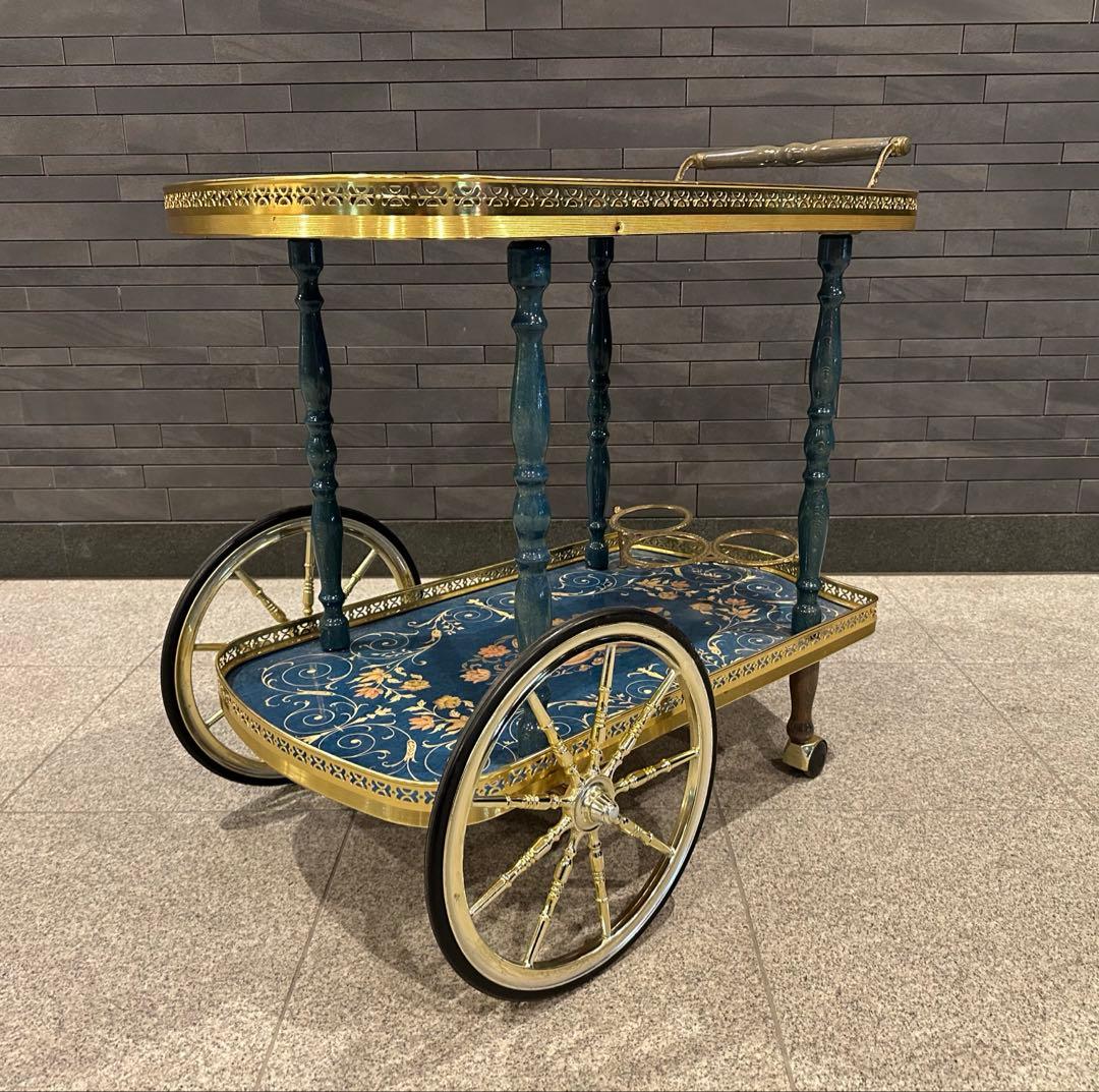 イタリア製 ヴィンテージ　キッチン 配膳 ワゴン キャスター付