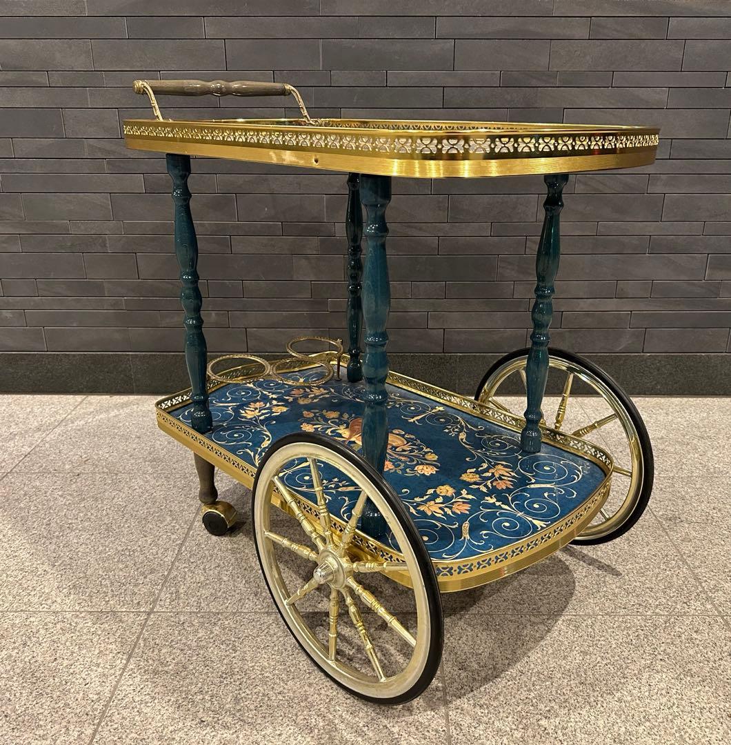 イタリア製 ヴィンテージ　キッチン 配膳 ワゴン キャスター付