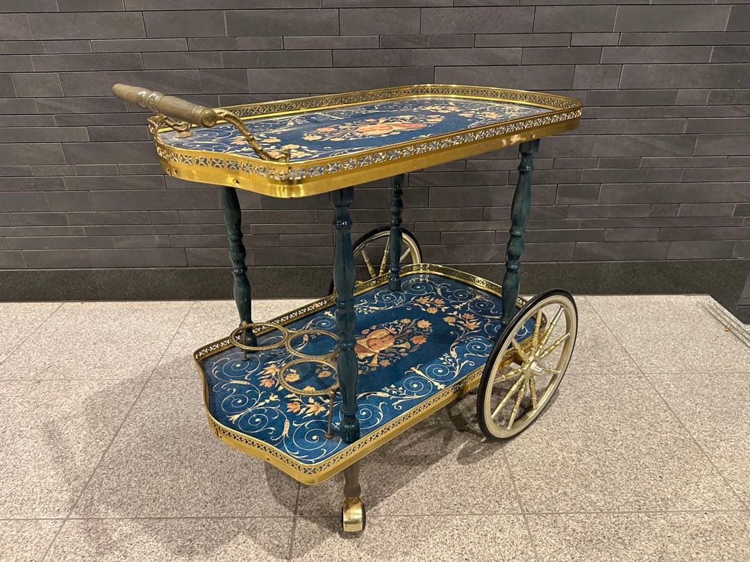 イタリア製 ヴィンテージ　キッチン 配膳 ワゴン キャスター付