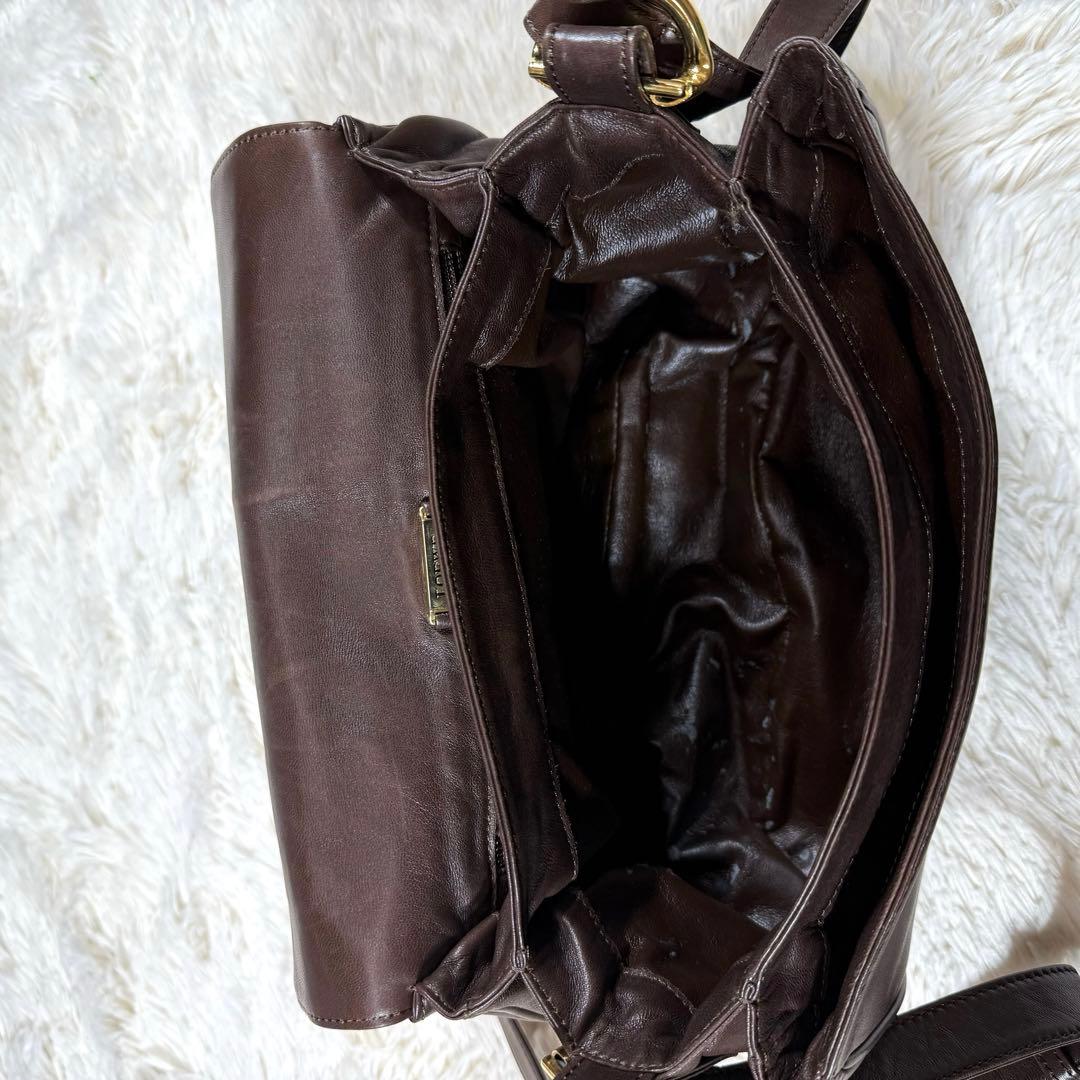 ロエベ ショルダーバッグ ナッパレザー アナグラム ブラウン ヴィンテージ