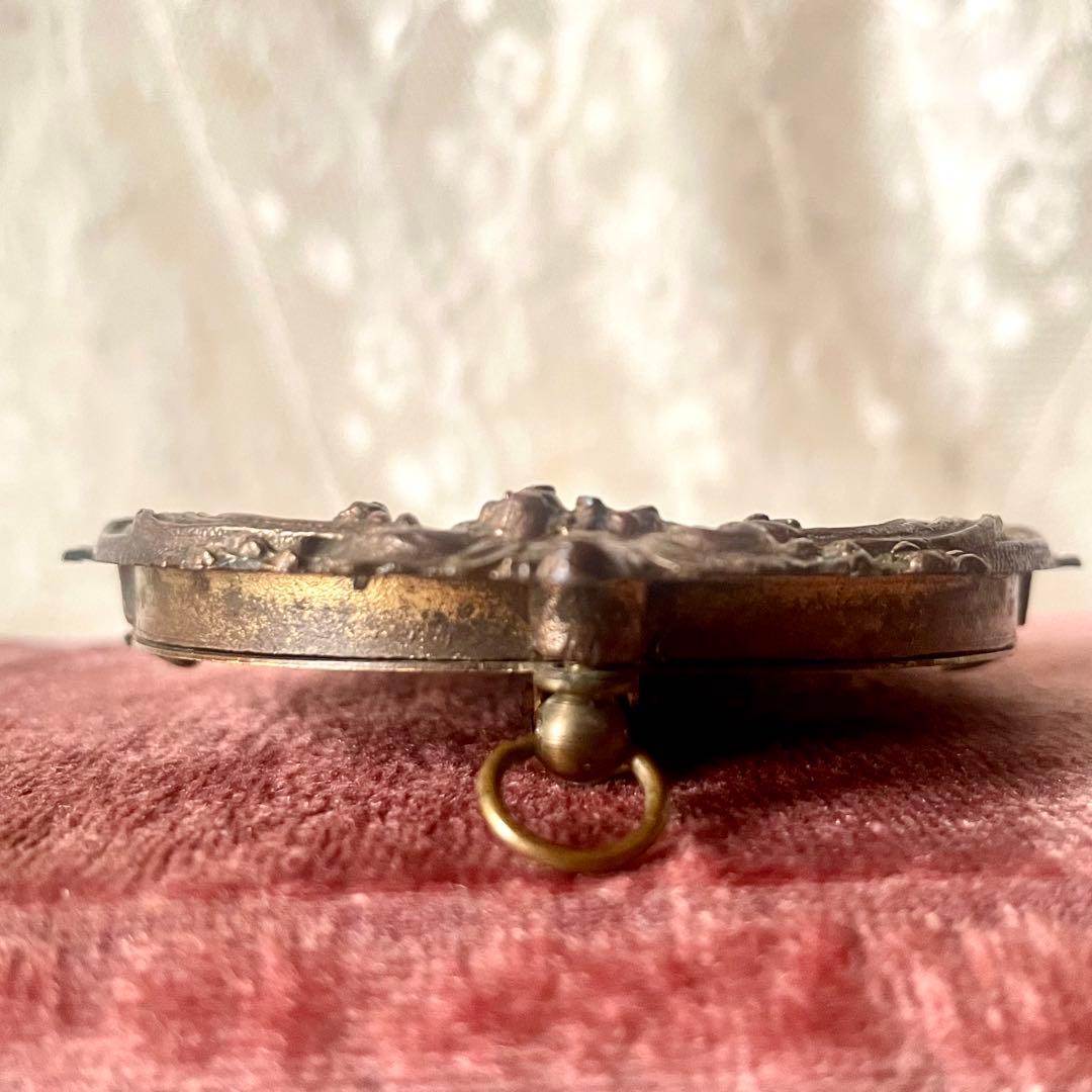 19世紀ブロンズ製レリーフミニフレーム　フランスアンティーク　写真立て　ゴールド