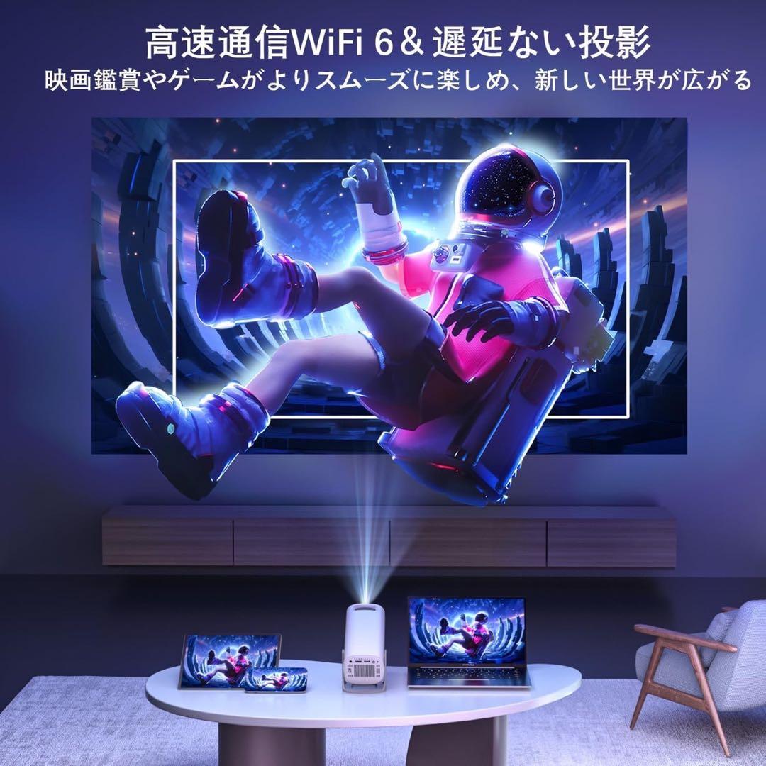 【新品未使用】プロジェクター スクリーン付 小型 Android TV搭載