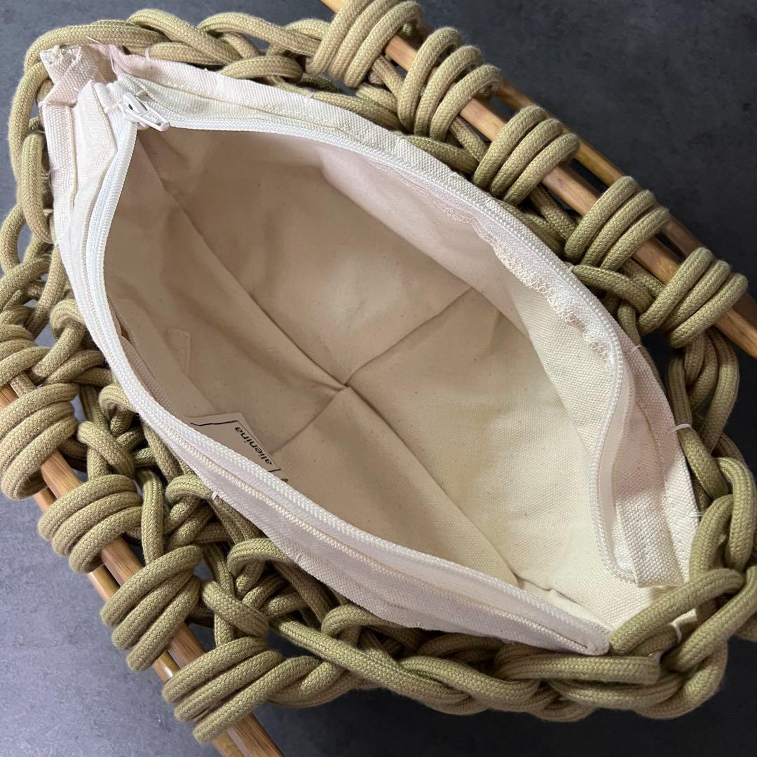 【美品】ALIENINA アリエニーナ MARGOTバッグ　ハンドバッグ　ウッド