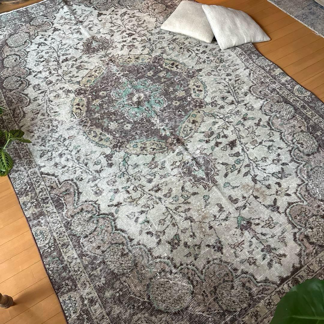 超大判163×263メダリオン　王道ボタニカル　トルコヴィンテージラグ