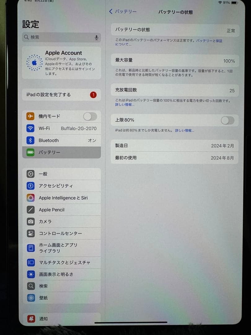Apple iPad Pro M4スペースブラック11インチ 256GB本体