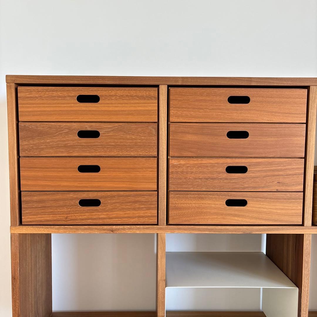 【くるりん】スタッキングシェルフセット・５段×２列・ウォールナット材