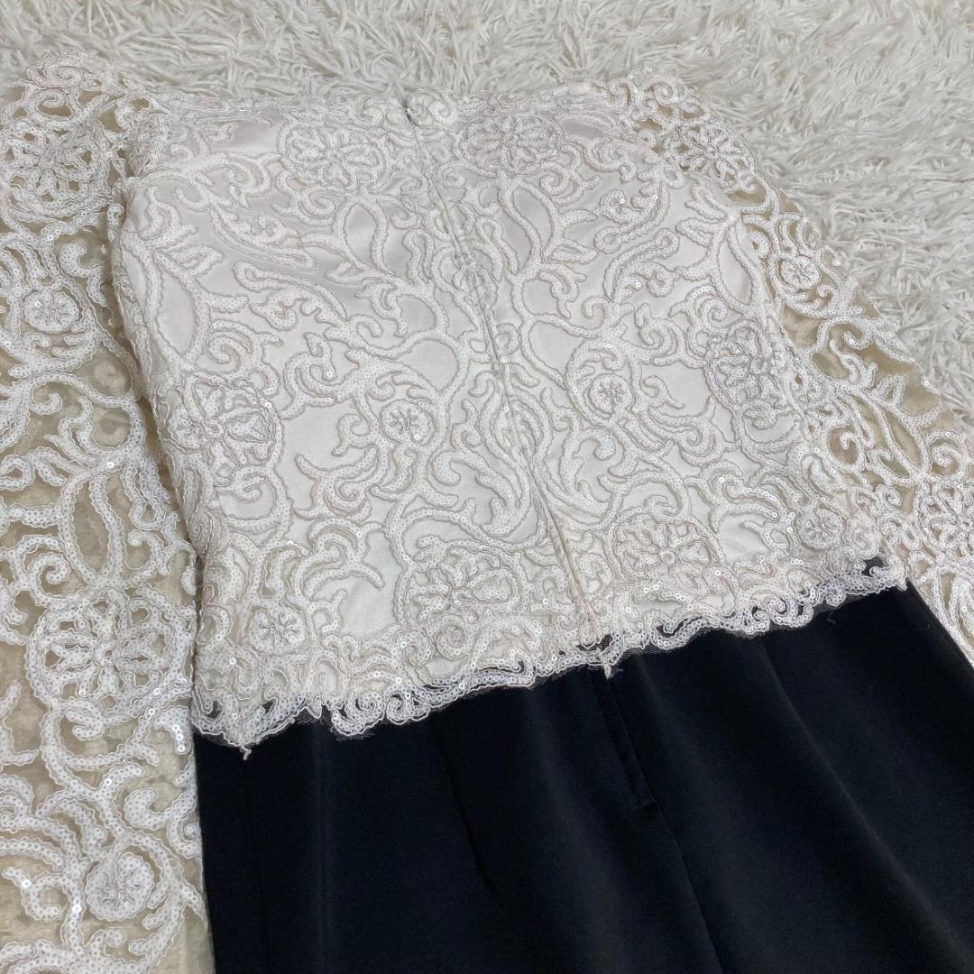 15677✨良品✨タダシショージ バイカラーワンピース 白×黒 スパンコール