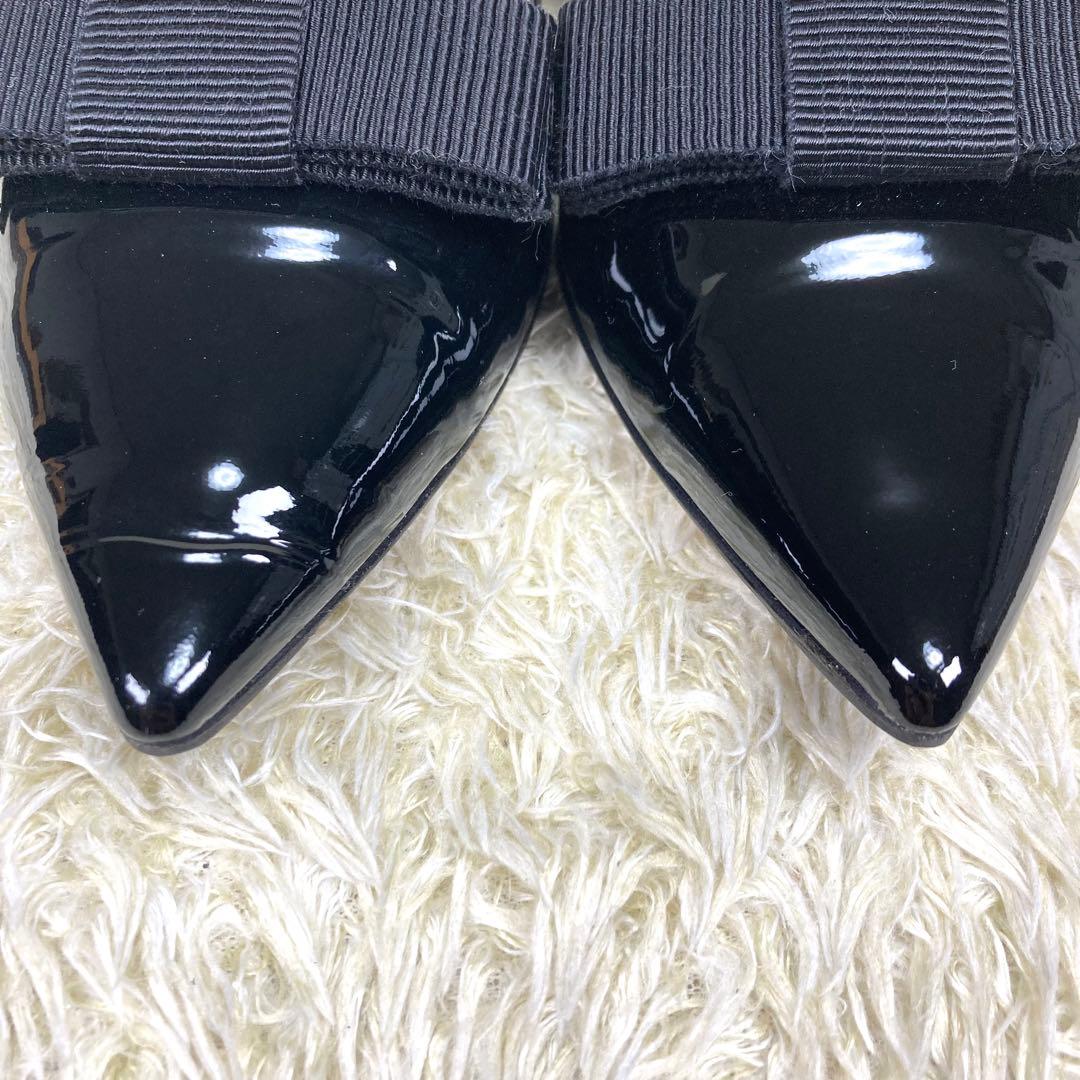 『極美品』JIMMY CHOO オペラシューズ パンプス フラット リボン 黒