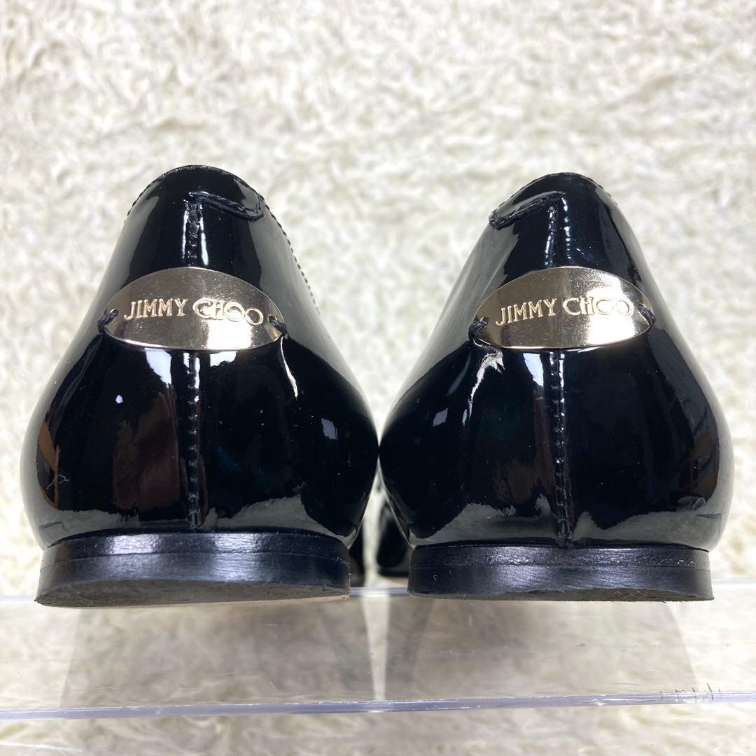 『極美品』JIMMY CHOO オペラシューズ パンプス フラット リボン 黒