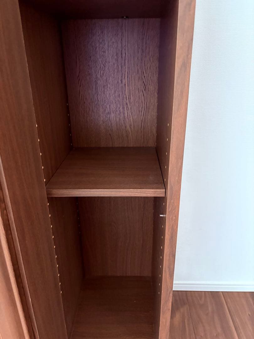 美品　木製ブラウン　スライド本棚 ガラス扉付き　日本製