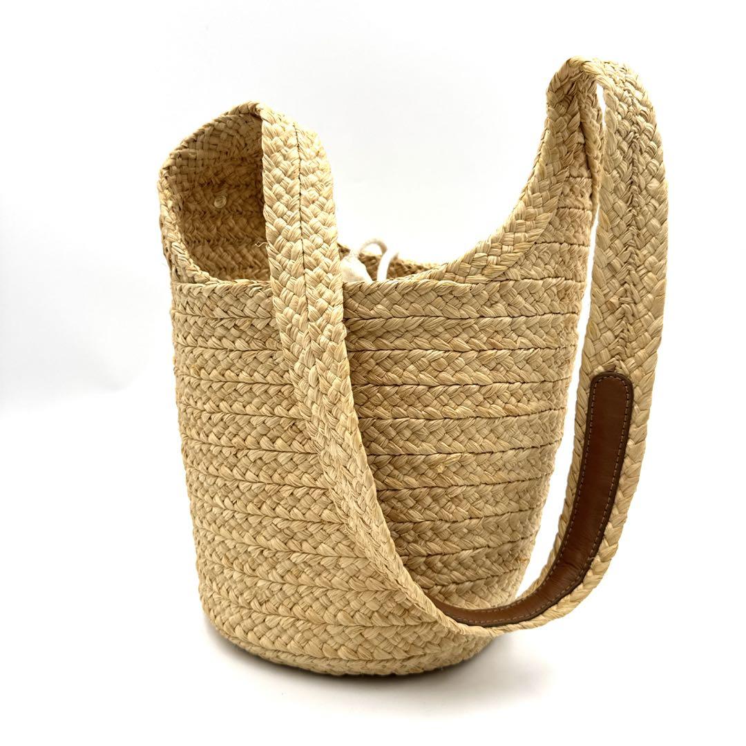 ヘレンカミンスキー ワンショルダーかごバッグ ラフィア 布巾着付き