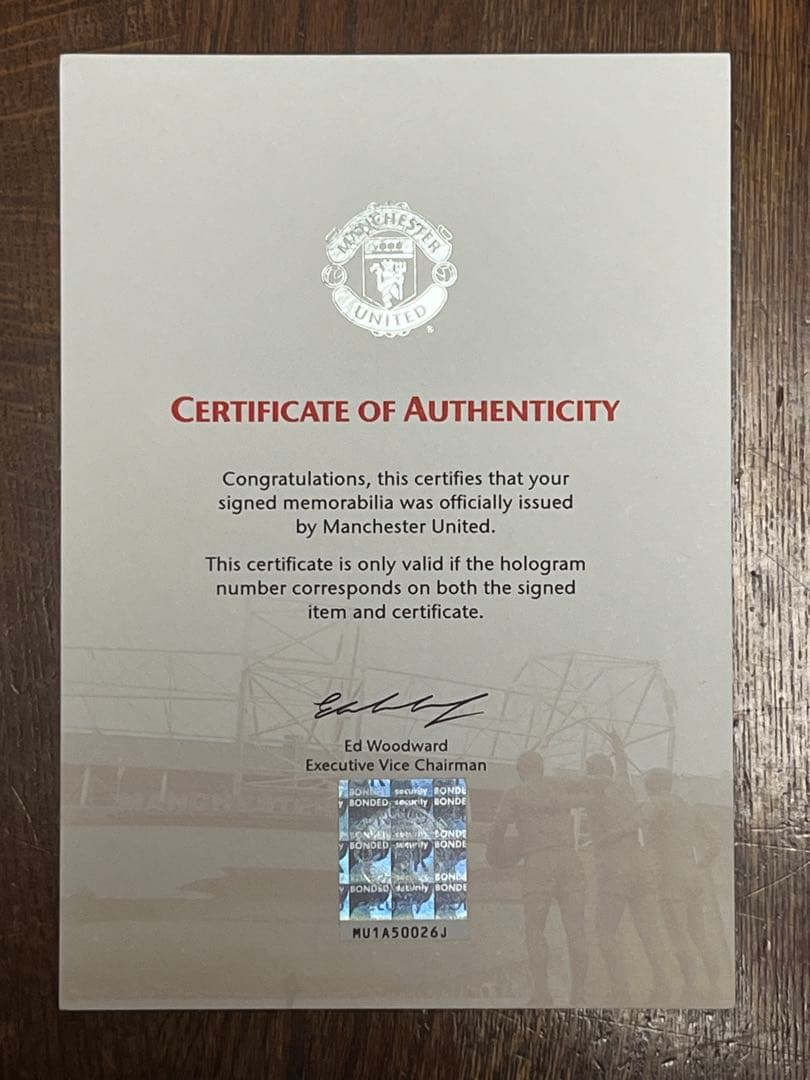 イブラヒモビッチ サイン入りユニフォーム マンチェスターユナイテッド 証明書付き