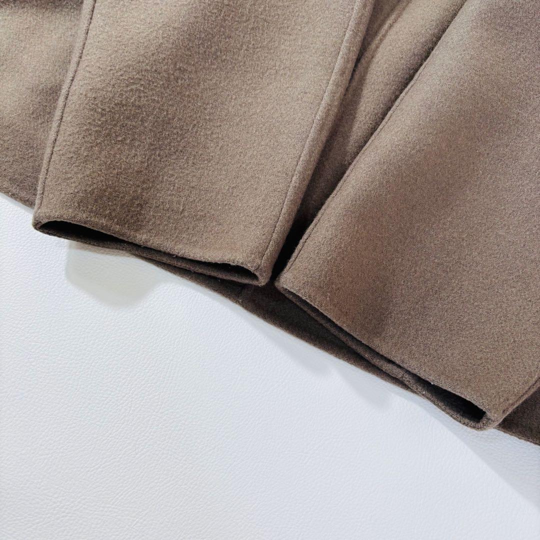 828 マルティニーク ノーカラー ショートコート モカブラウン 定価5.2万