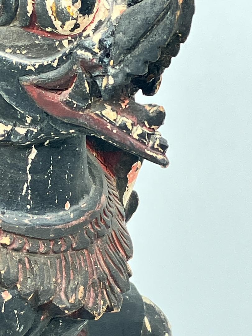 【時代物】　ガルーダ象　木彫り インドネシア 全長：約６１ｃｍ　オブジェ