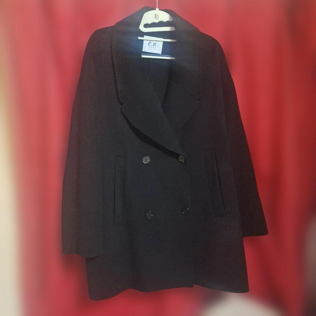 evernavy エバーネイビー リバー ピーコート　ブラック　M ウールコート