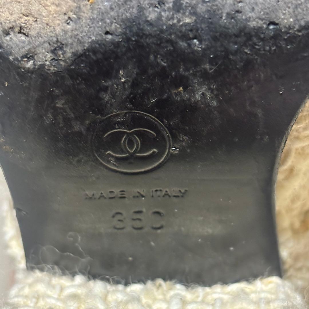 CHANEL ツイードブーツ　アイボリー　35