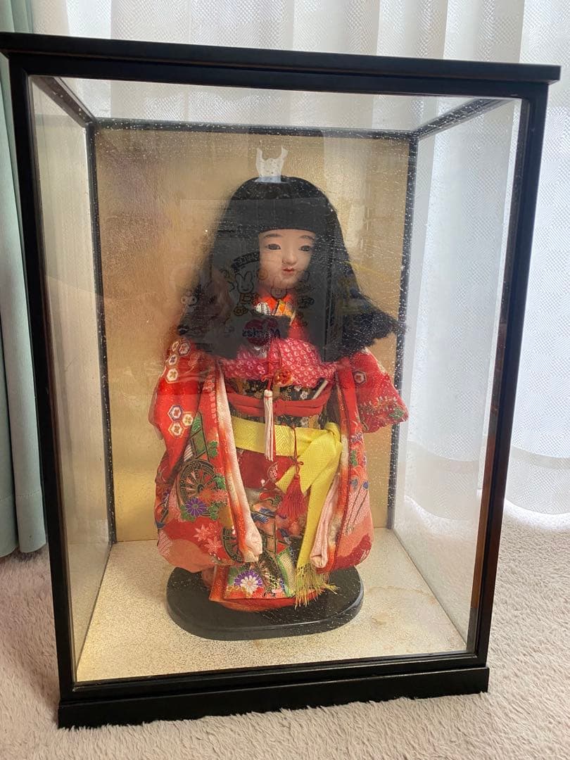 Japanese Antique DOLL 日本人形 ガラスケース付き 市松人形