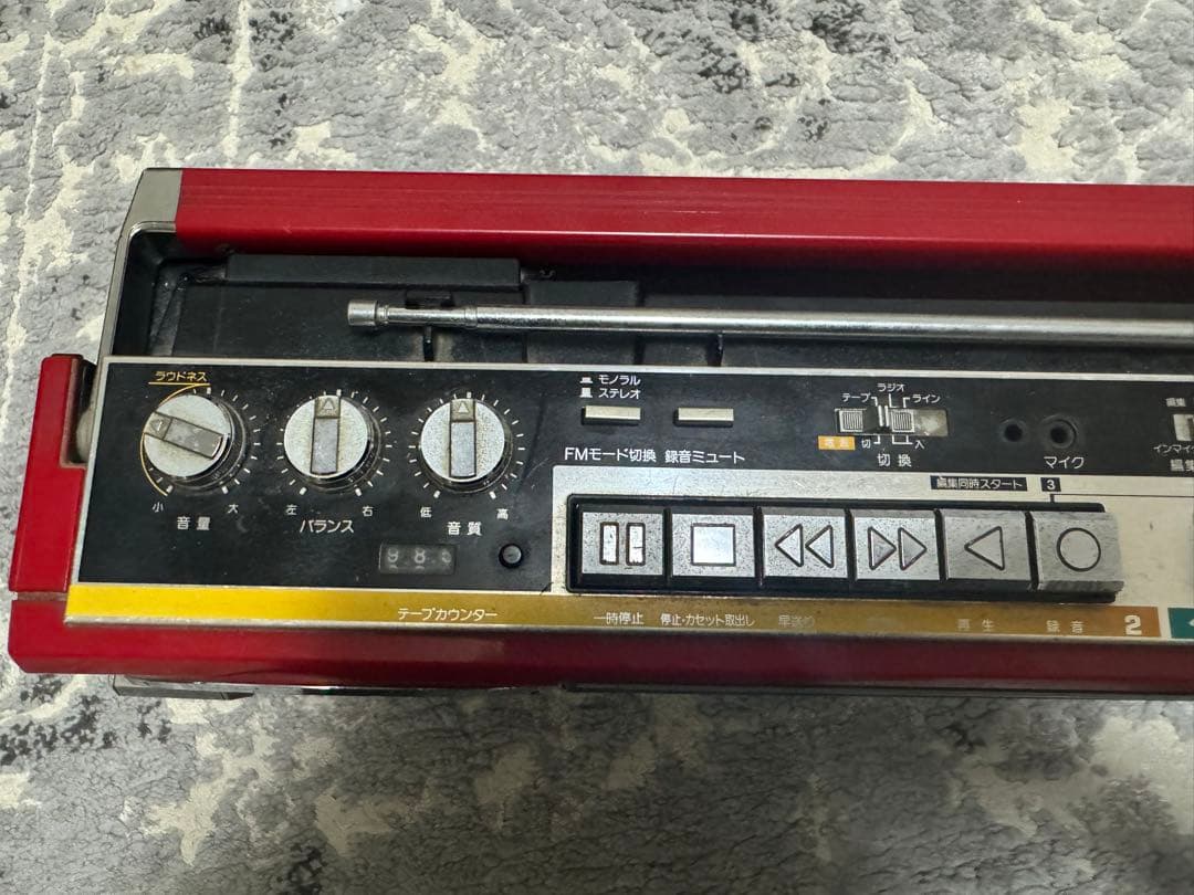 SHARP ステレオダブルカセットQT-77MK II (R)現状品