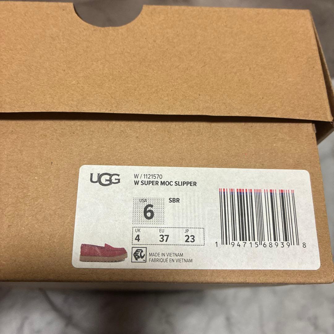 【極美品】UGG アグ モカシン 完売カラーリボンレッド