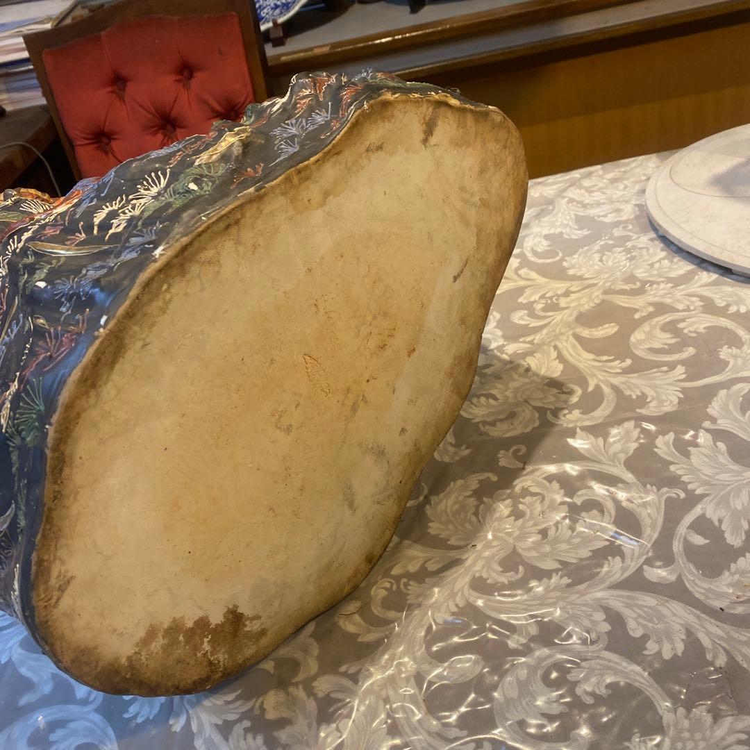 九谷玉取獅子図置物（大）