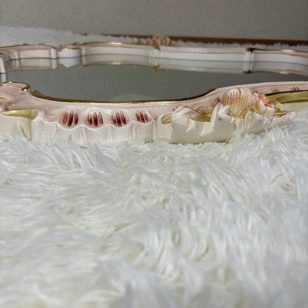 美品☆アンティーク☆鏡☆ロココ調☆壁掛けミラー☆姿見　ひび割れ加工