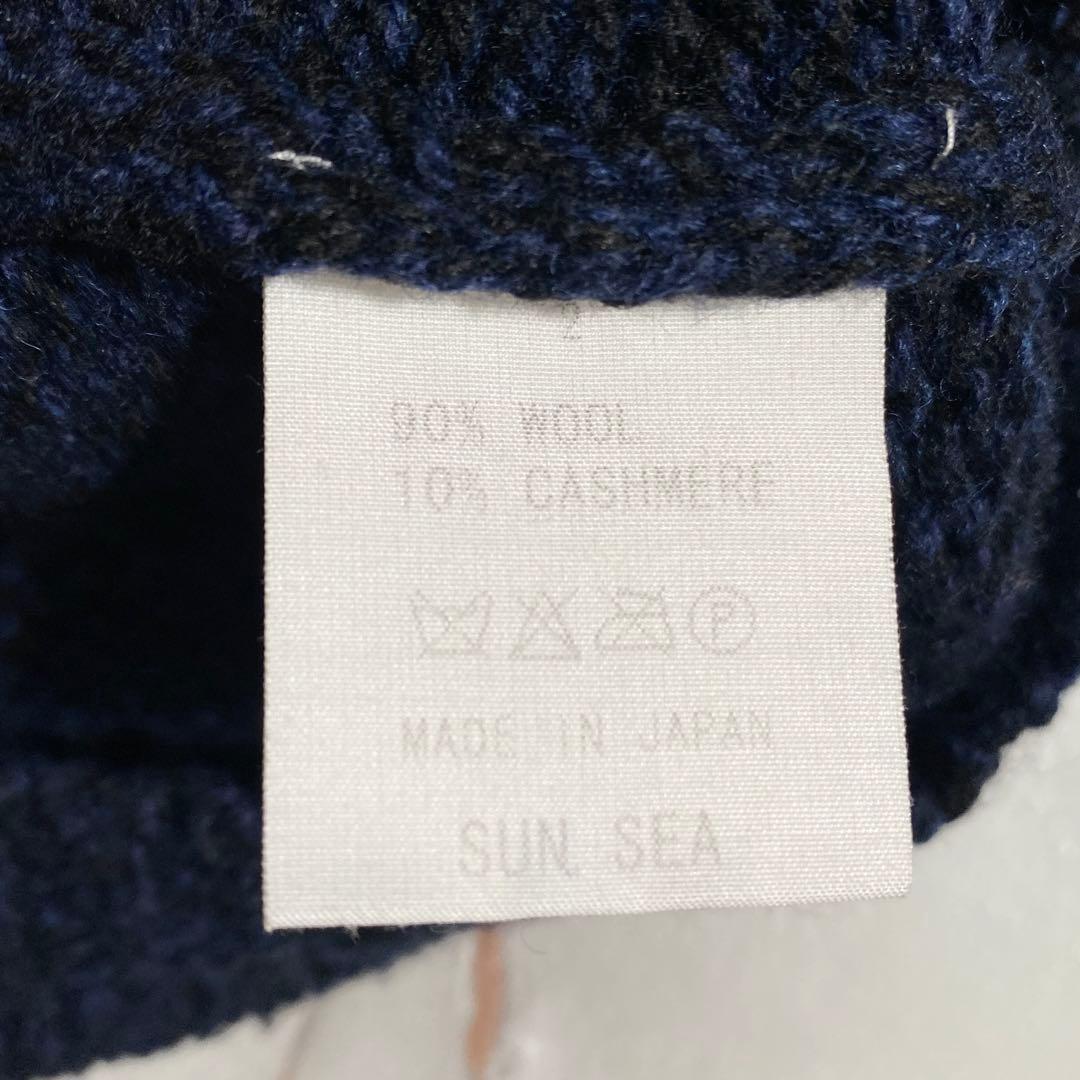 A18450 美品 SUNSEA ウールカシミヤ ラグラン切替ケーブルニット 2