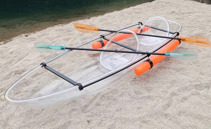 クリアカヤック 2人乗り 透明ボード 水上観光 西濃運輸営業所止め商品