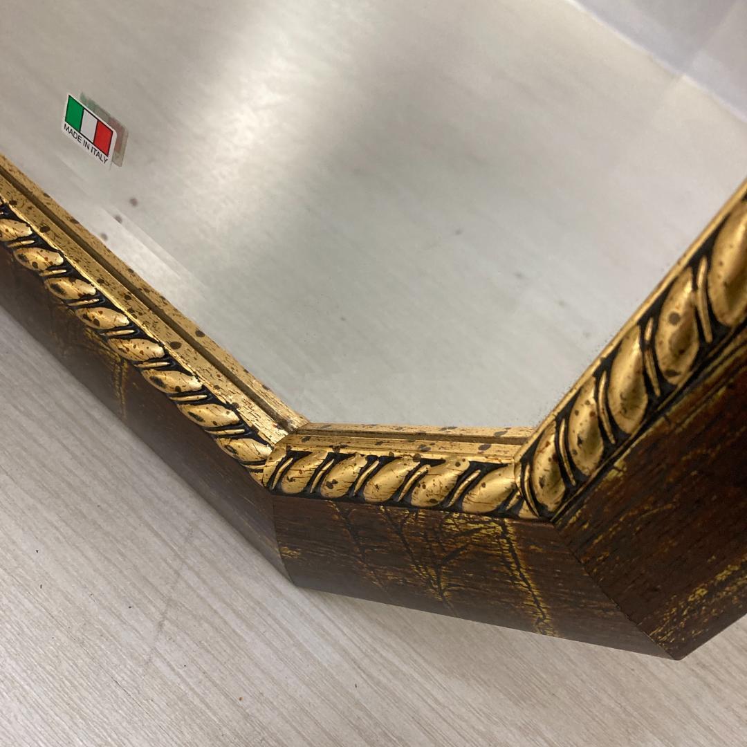 イタリア製　アンティーク調　ウォールミラー　壁掛け鏡　姿見