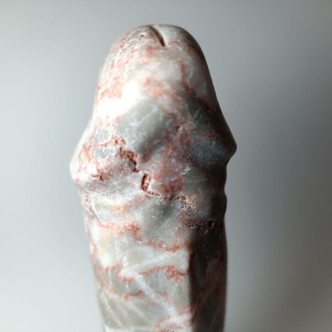 レッドベインジャスパー　きのこ　男性像　男根　天然石　縁起物　置物