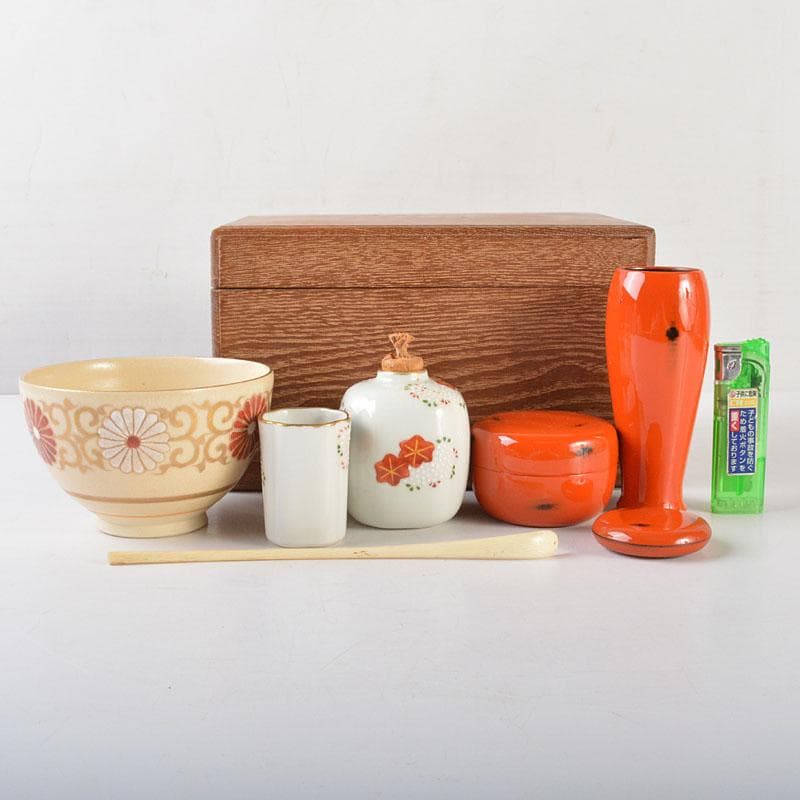 茶道具　桑茶箱　平安春峰作振出　棗　など　七点　一式　V　R6470