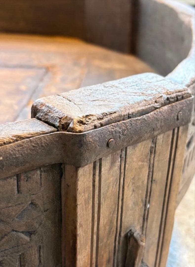 1900年代初頭 インド古木円卓 チャクラ