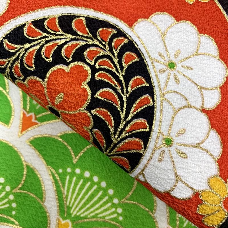 601ag28□七五三 七歳 女児 着物&袋帯 鼓 青海波に梅□状態良好