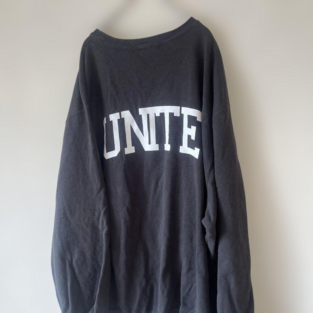 アパルトモントUNITEプリント ブラック スウェット